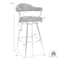 Armen Living Amador 26" Counter Height Barstool in a Black Powder Coated Finish and Vintage Black Faux Leather 721535746965 - alternate 2
